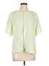 Splendid 100% Linen Green Short Sleeve Blouse Size L - photo 1