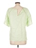 Splendid 100% Linen Green Short Sleeve Blouse Size L - photo 2