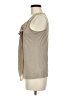August Silk Solid Tan Sleeveless Blouse Size M - photo 5