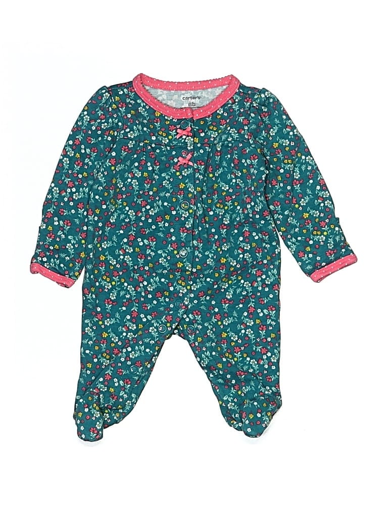 Pre-owned Carter's Babies' Long Sleeve Onesie In Green