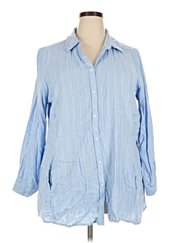 Foxcroft 3/4 Sleeve Button-Down Shirt (view 1)