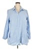 Foxcroft Stripes Blue 3/4 Sleeve Button-Down Shirt Size 18 - photo 1