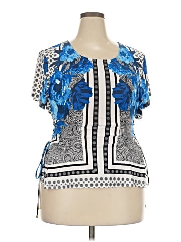 INC International Concepts Short Sleeve Blouse (view 1)