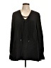 Sundance 100% Silk Black Long Sleeve Silk Top Size L - photo 1