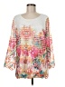 Soft Surroundings 100% Polyester Tropical White 3/4 Sleeve Blouse Size M - photo 1