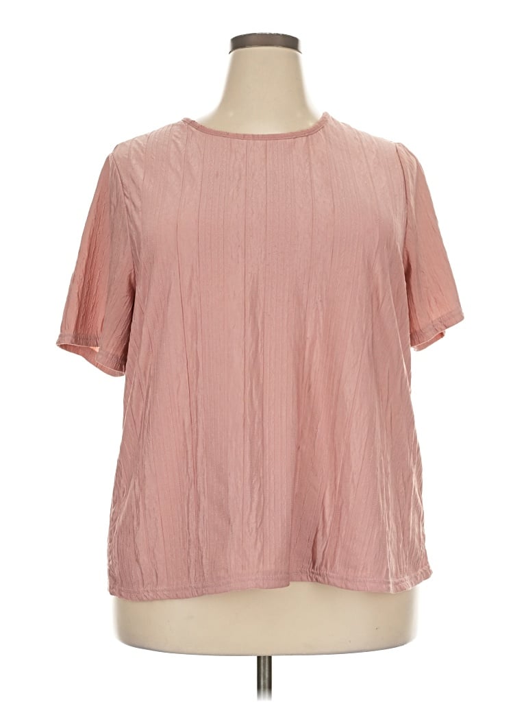 Pre-owned Shein Curve Short Sleeve T-shirt In Pink