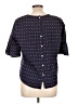 IZOD 100% Cotton Polka Dots Blue Short Sleeve Blouse Size L - photo 2