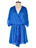 Glam 100% Polyester Solid Blue Romper Size S - photo 1