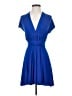 Moda International Solid Blue Cocktail Dress Size S - photo 1