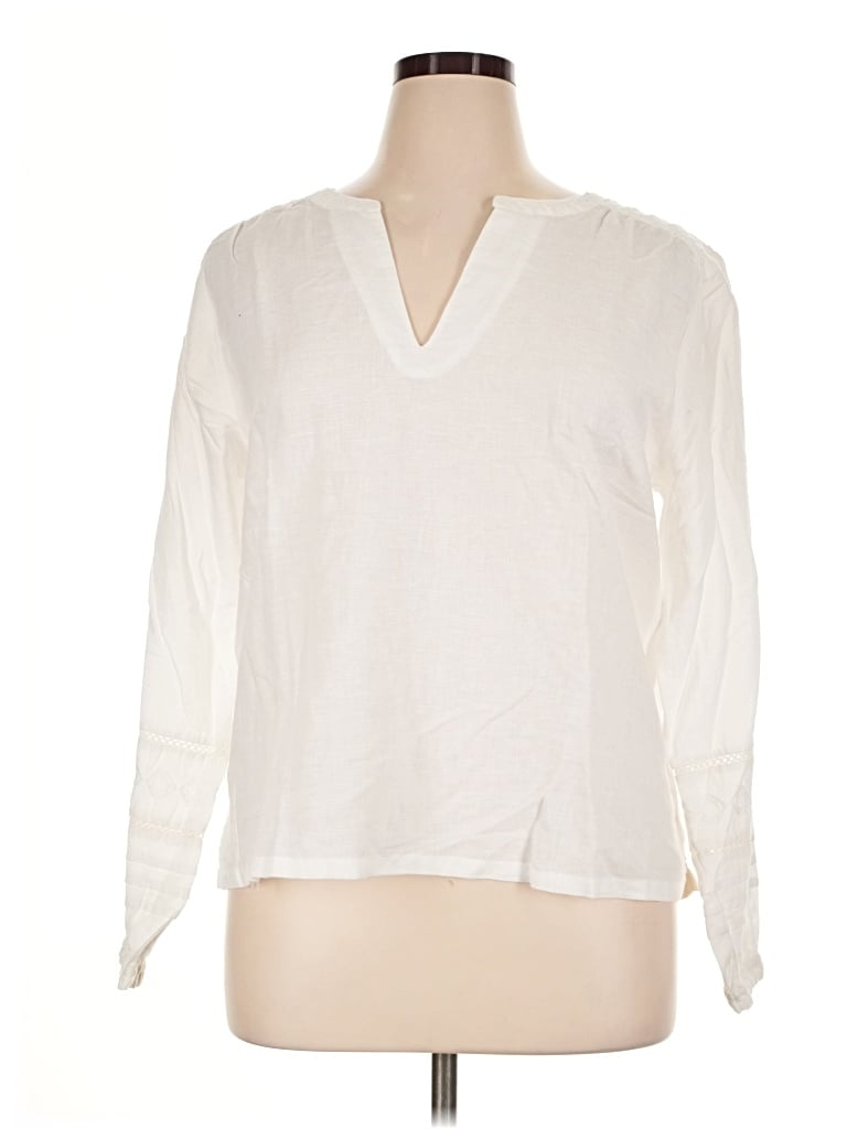 Pre-owned Rachel Zoe Tjx Long Sleeve Top Ivory V-neck Tops