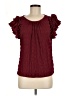 Cupio Burgundy Short Sleeve Blouse Size M - photo 1