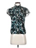 Alfani 100% Silk Teal Short Sleeve Silk Top Size 2 Petite - photo 1