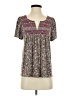 One September 100% Rayon Brown Short Sleeve Henley Size S - photo 1