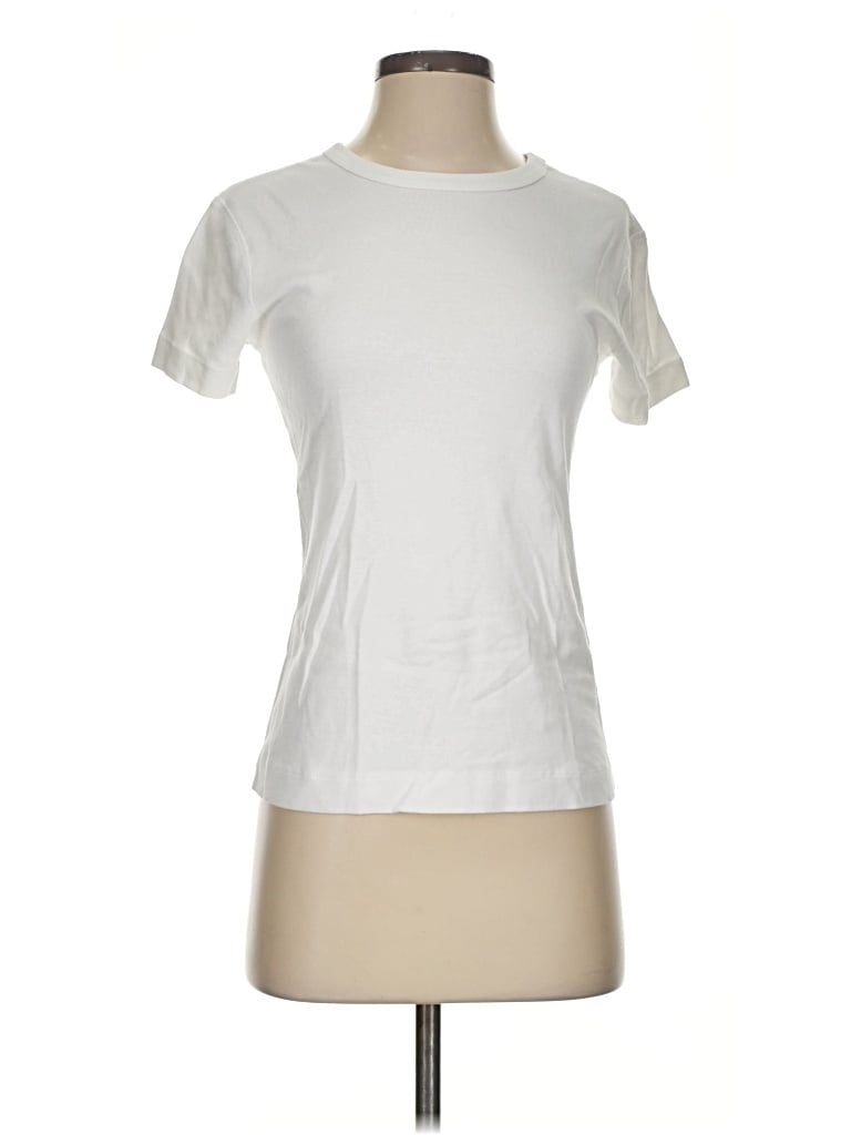 Pre-owned Three Dots Short Sleeve T-shirt In Ivory