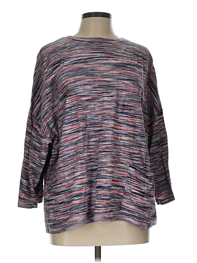 Pre-owned Purejill 3/4 Sleeve T-shirt In Gray