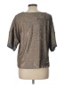 Deletta Metallic Silver 3/4 Sleeve Top Size L - photo 2