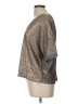 Deletta Metallic Silver 3/4 Sleeve Top Size L - photo 5