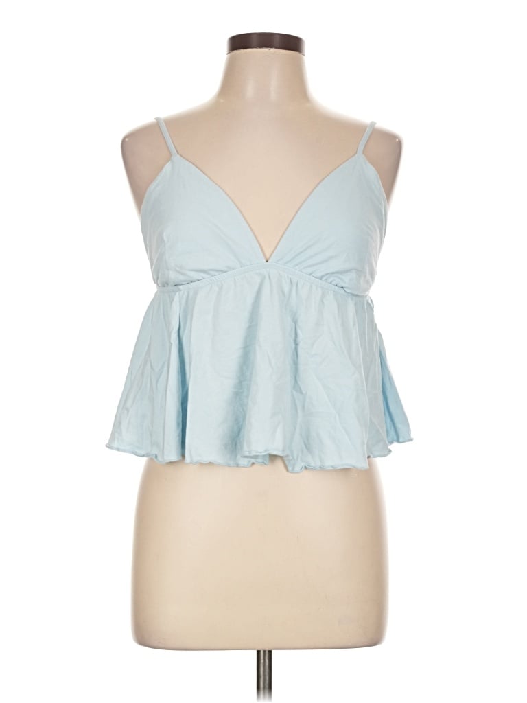 Pre-owned Wild Fable Tank Top Blue Halter Neckline Tops