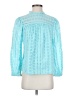 J.Crew 100% Cotton Floral Solid Teal Blue Long Sleeve Blouse Size S - photo 1