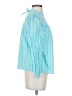 J.Crew 100% Cotton Floral Solid Teal Blue Long Sleeve Blouse Size S - photo 4