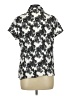 Essentials by Milano 100% Polyester Paisley Silver Short Sleeve Blouse Size L - photo 2