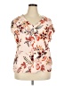 Sanctuary 100% Viscose Floral Ivory Short Sleeve Blouse Size 2X - photo 1