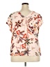 Sanctuary 100% Viscose Floral Ivory Short Sleeve Blouse Size 2X - photo 2