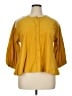 Zara Basic Color Block Yellow 3/4 Sleeve Button-Down Shirt Size XL - photo 1