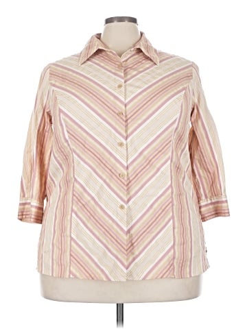 Apostrophe 3/4 Sleeve Button-Down Shirt (view 1)