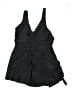 Daci Solid Black One Piece Swimsuit Size 14W - photo 1