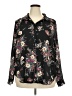 Torrid 100% Polyester Floral Black Long Sleeve Blouse Size 2X Plus (2) - photo 1