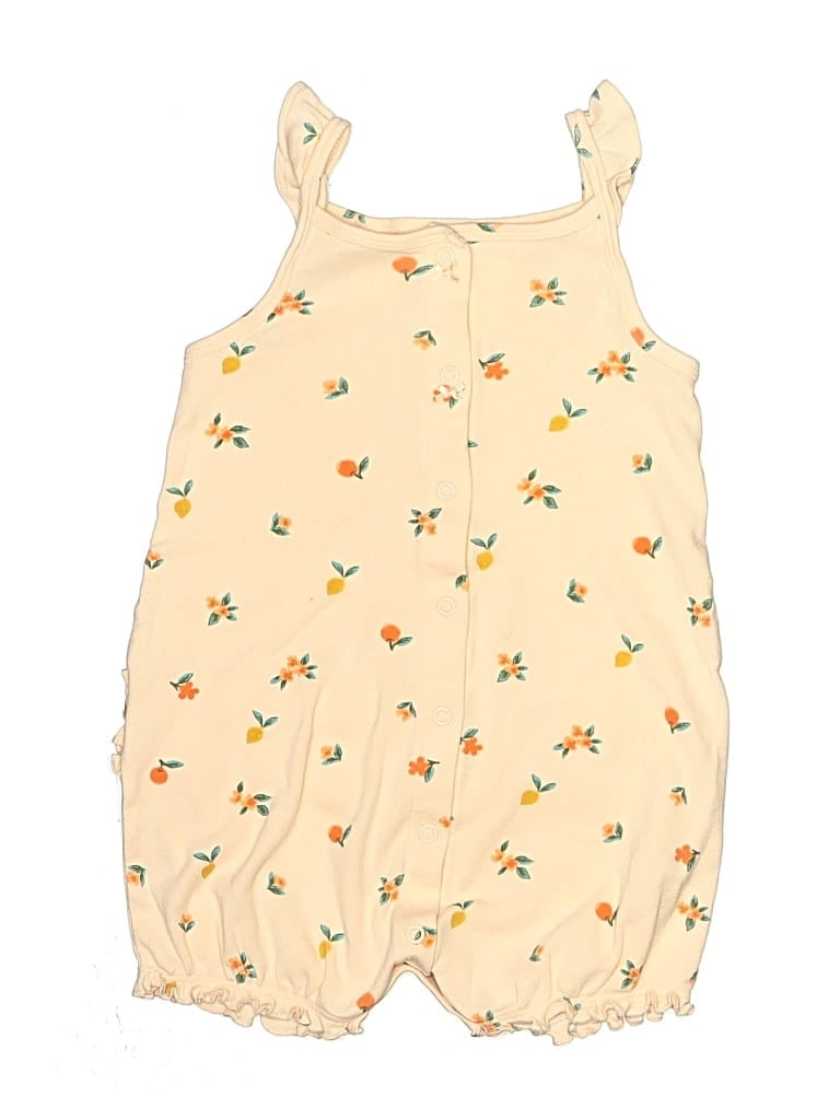 Pre-owned Carter's Kids' Short Sleeve Onesie In Yellow