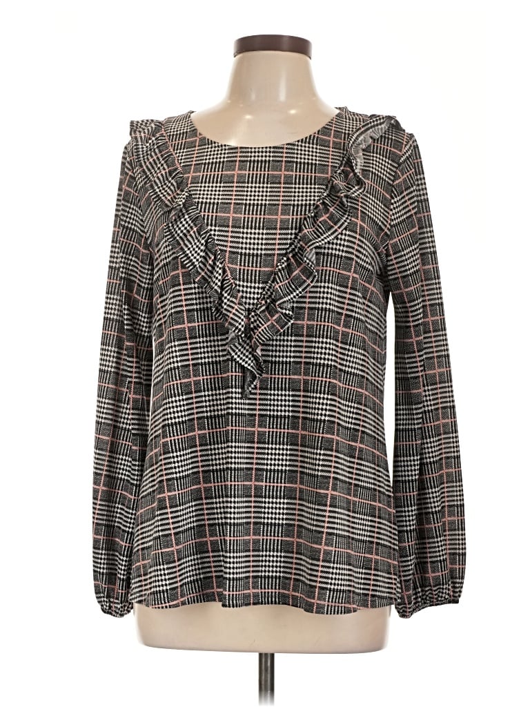 Pre-owned Andree By Unit Long Sleeve Blouse In Gray
