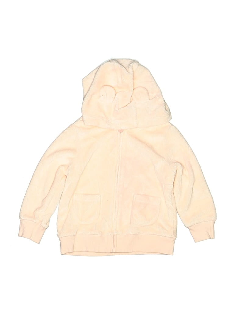 Pre-owned Carter's Babies' Zip Up Hoodie In Ivory