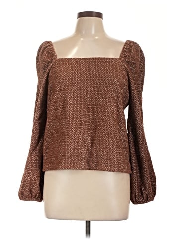 Madewell Jacquard Puff-Sleeve Crop Top (view 1)