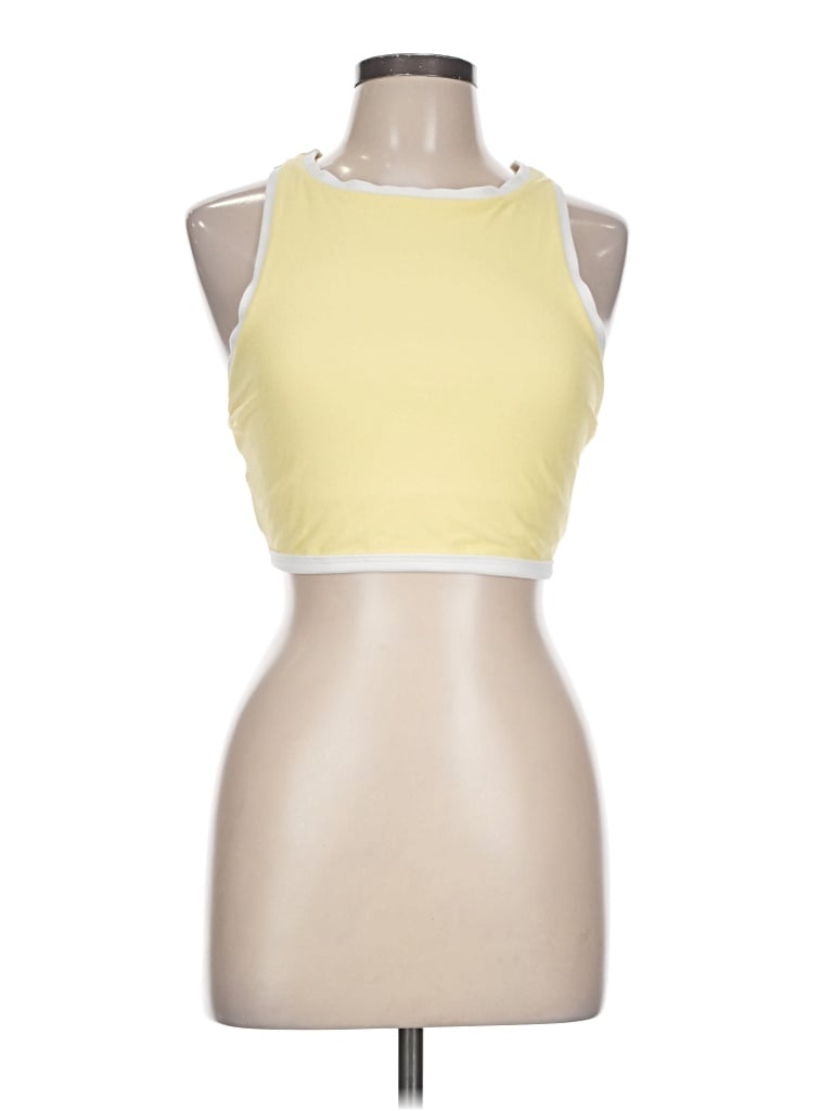 Pre-owned Vitamin A Tank Top Yellow Halter Neckline Tops