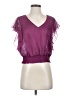 Bebe 100% Polyester Purple Short Sleeve Blouse Size 4 - photo 1