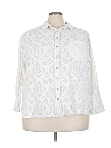Pilcro 3/4 Sleeve Button-Down Shirt (view 1)