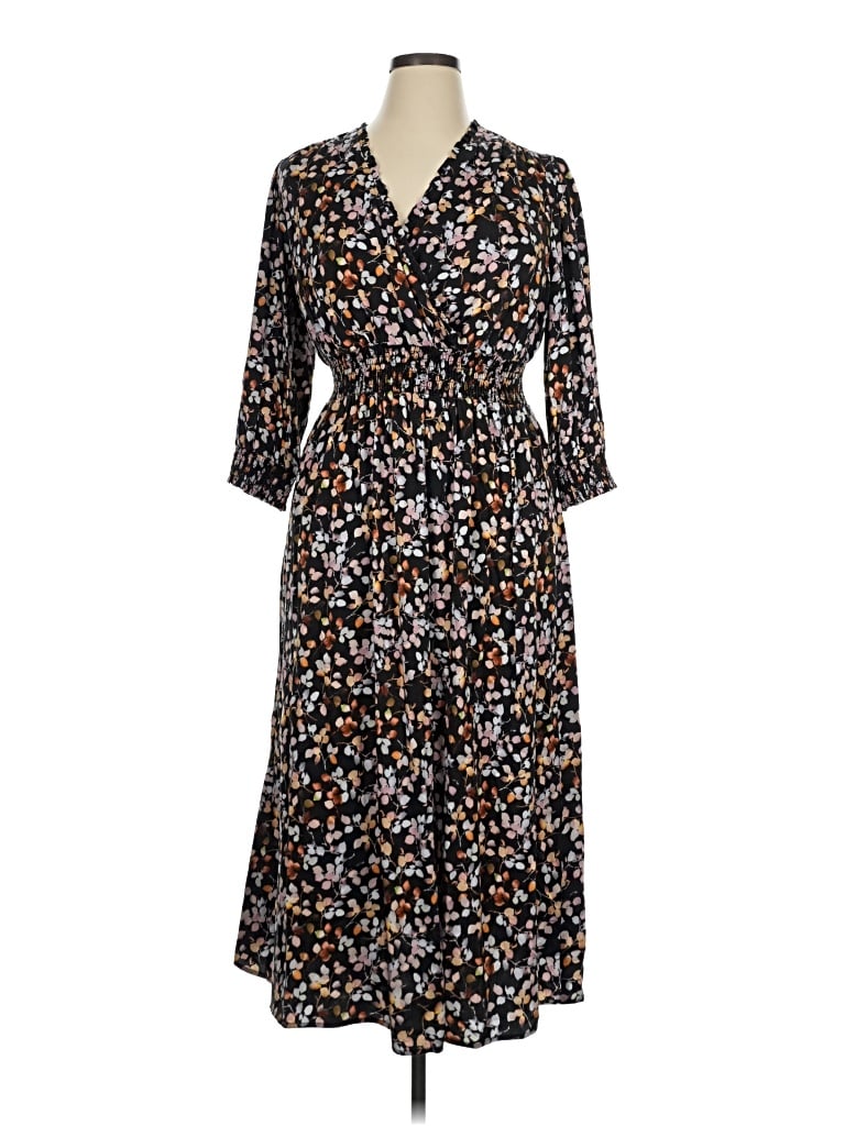 Pre-owned Jjill Casual Dress In Black