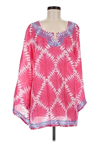 DG^2 by Diane Gilman Long Sleeve Silk Top (view 1)