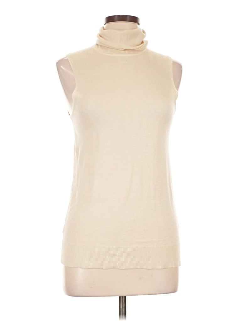 Pre-owned Equipment Short Sleeve Turtleneck In Ivory