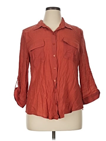 BCX 3/4 Sleeve Button-Down Shirt (view 1)