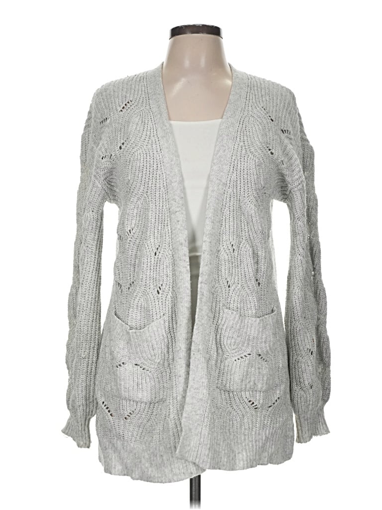 Pre-owned Time And Tru Cardigan Sweater In Silver
