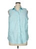 Talbots Blue Sleeveless Button-Down Shirt Size 16 - photo 1