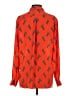 On 34th 100% Recycled Polyester Print Orange Long Sleeve Blouse Size S - photo 2