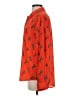 On 34th 100% Recycled Polyester Print Orange Long Sleeve Blouse Size S - photo 5