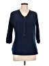 Converse One Star 100% Polyester Blue 3/4 Sleeve Blouse Size L - photo 1