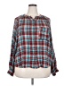 Pilcro Plaid Teal 3/4 Sleeve Blouse Size 2X - photo 1