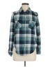 Passport Plaid Teal Long Sleeve Blouse Size M - photo 1