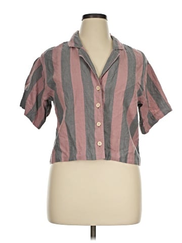 Madewell 100% Linen Resort Shirt in Springy Stripe (view 1)